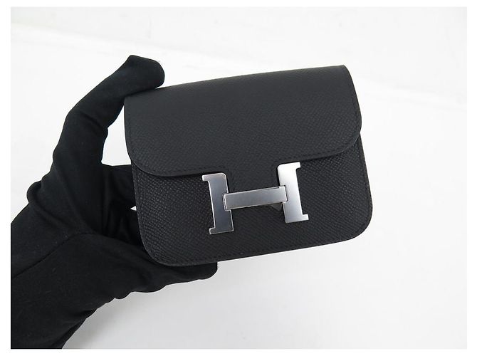 Hermès NEUE HERMES SLIM CONSTANCE H BRIEFTASCHE082060CK89 Schwarzes Bittersleder 2022 Mappe - Ansicht 7
