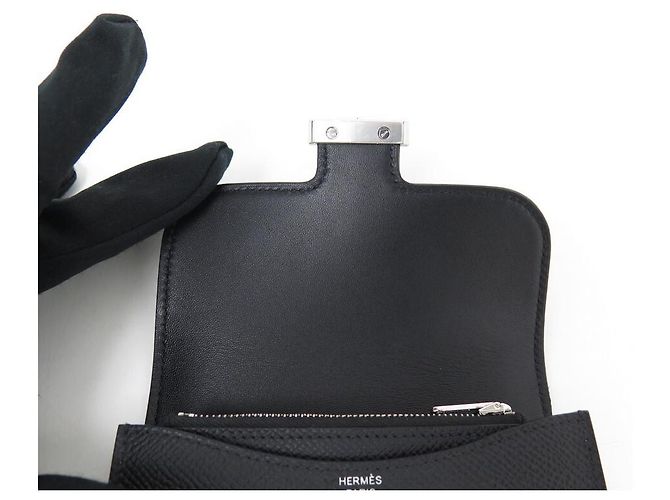 Hermès NEUE HERMES SLIM CONSTANCE H BRIEFTASCHE082060CK89 Schwarzes Bittersleder 2022 Mappe - Ansicht 8
