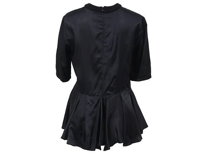 Blusa Marni Peplum de nailon negro - vista 2
