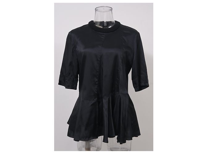 Blusa Marni Peplum de nailon negro - vista 7
