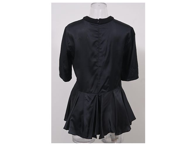 Blusa Marni Peplum de nailon negro - vista 8