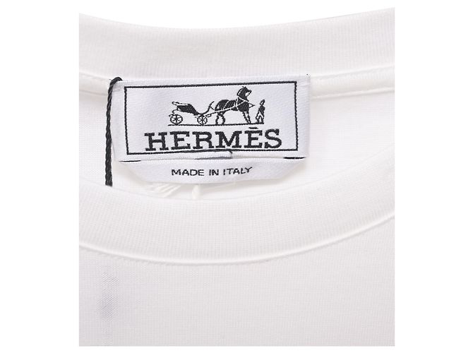 Hermès Camiseta Hermes con estampado de robot en algodón blanco - vista 4