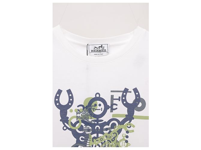 Hermès Camiseta Hermes con estampado de robot en algodón blanco - vista 7
