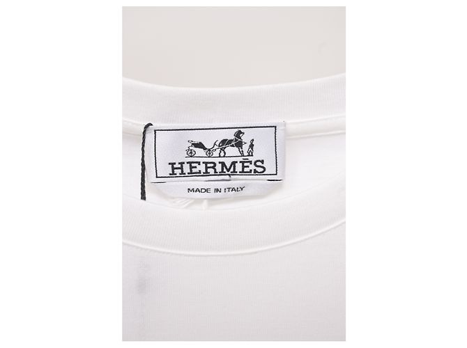Hermès Camiseta Hermes con estampado de robot en algodón blanco - vista 8