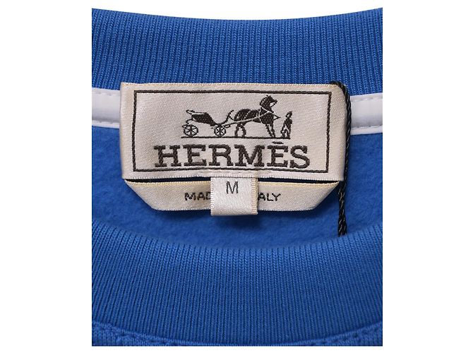 Hermès Pull Hermes à manches courtes en coton bleu - vue 3