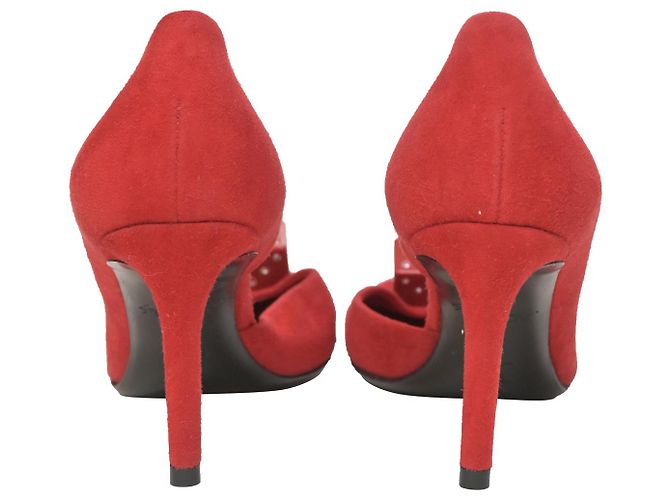 Twist Décolleté Louis Vuitton Dice in pelle scamosciata rossa Rosso - vista 4