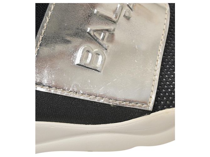 Balmain Baskets Montantes Cameron à Logo Embossé en Maille Stretch Et Maille Noires - vue 11