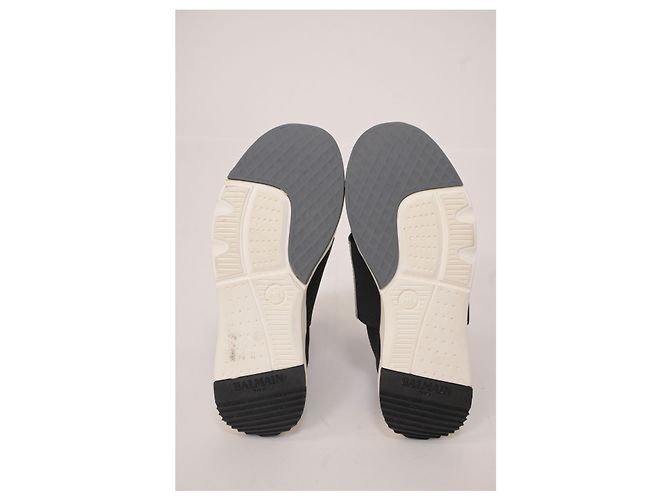 Balmain Baskets Montantes Cameron à Logo Embossé en Maille Stretch Et Maille Noires - vue 13