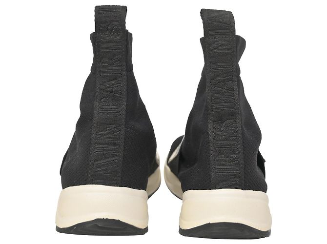 Balmain Baskets Montantes Cameron à Logo Embossé en Maille Stretch Et Maille Noires - vue 4