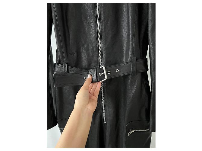 Chanel 9K$ Neuer schwarzer Lederoverall - Ansicht 12