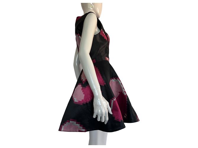 Philipp Plein Fatality Kleid mit Herzen Schwarz Rosa Pink - Ansicht 2