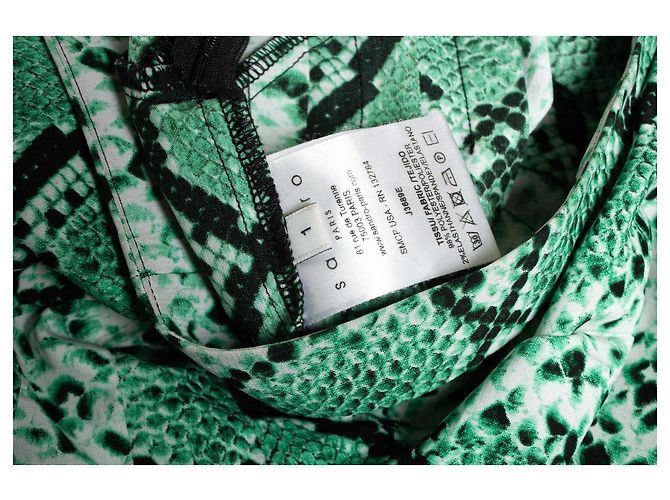 Sandro, falda verde con estampado de serpiente - vista 5