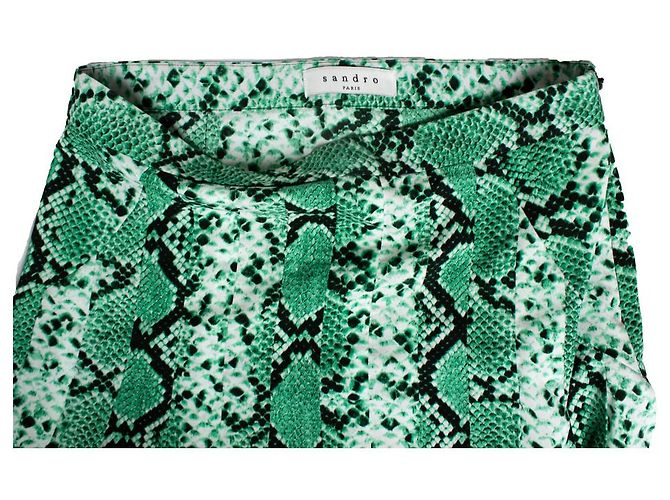 Sandro, falda verde con estampado de serpiente - vista 7