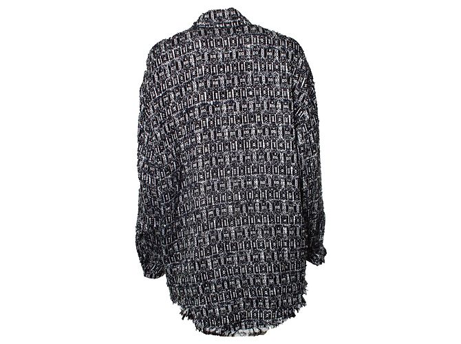 IRO, ALTIN W20 sobrecamisa de lúrex Negro Blanco - vista 3