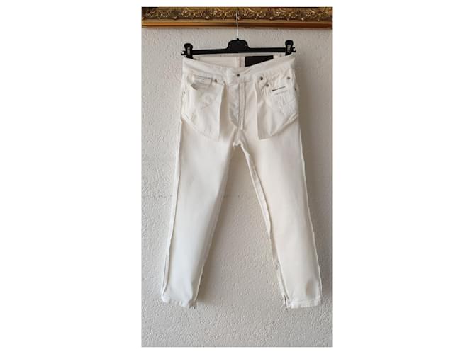 PANTALONES VAQUEROS PRADA EN DENIM ELÁSTICO. Blanco - vista 10