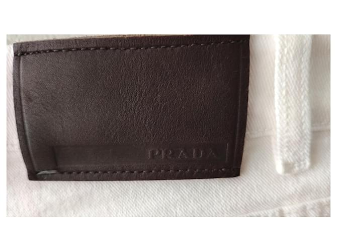 PANTALONES VAQUEROS PRADA EN DENIM ELÁSTICO. Blanco - vista 5