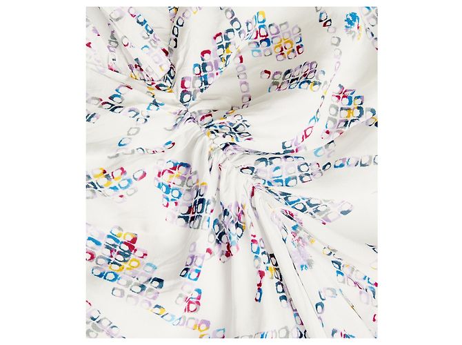 Isabel Marant Etoile Danalia Ecru Block Print Kleid Weiß Mehrfarben Roh - Ansicht 2