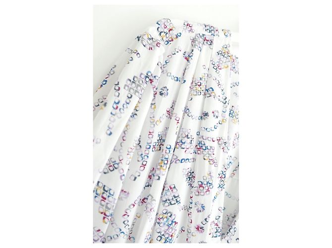 Isabel Marant Etoile Danalia Ecru Block Print Kleid Weiß Mehrfarben Roh - Ansicht 5