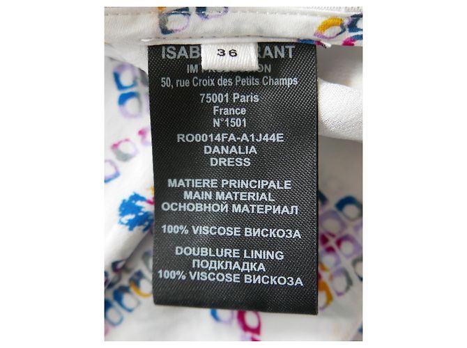 Isabel Marant Etoile Danalia Ecru Block Print Kleid Weiß Mehrfarben Roh - Ansicht 9