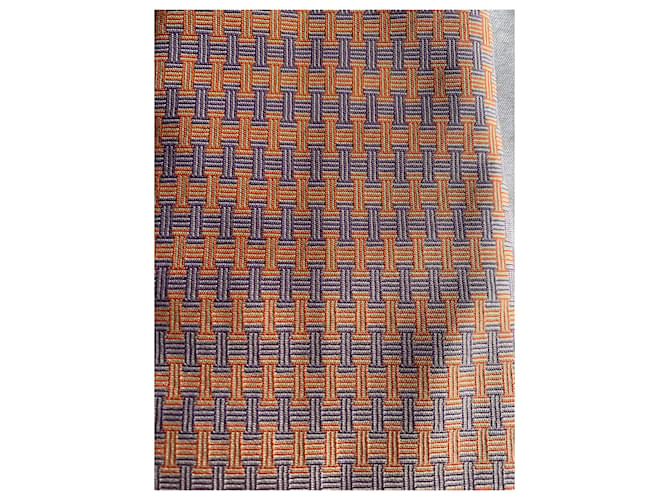 Hermès Cravates Corail Bleu clair - vue 4