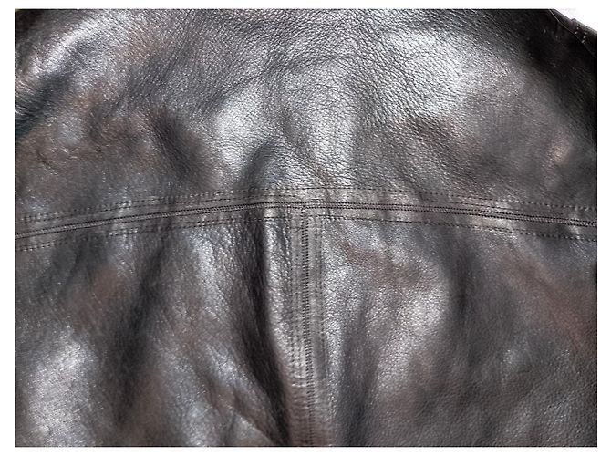 Jaqueta de couro preta ACNE STUDIOS NEIL TAPED SS14 - vista 7