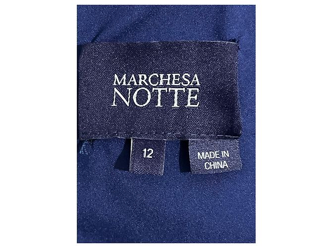 Marchesa Blumige Organza ärmelloses High-Low-Kleid mit seitlichem Rüschen. Mehrfarben - Ansicht 4