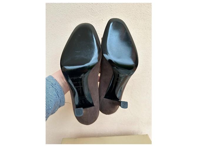Décolleté Sergio Rossi in pelle scamosciata marrone - vista 7