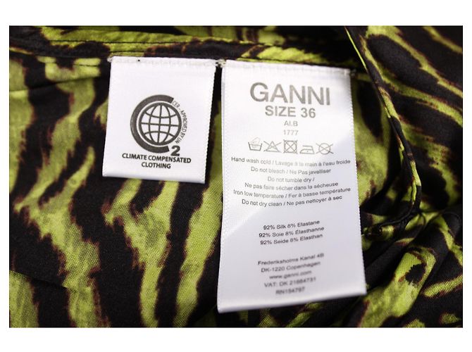 Vestido Ganni de seda verde - vista 6