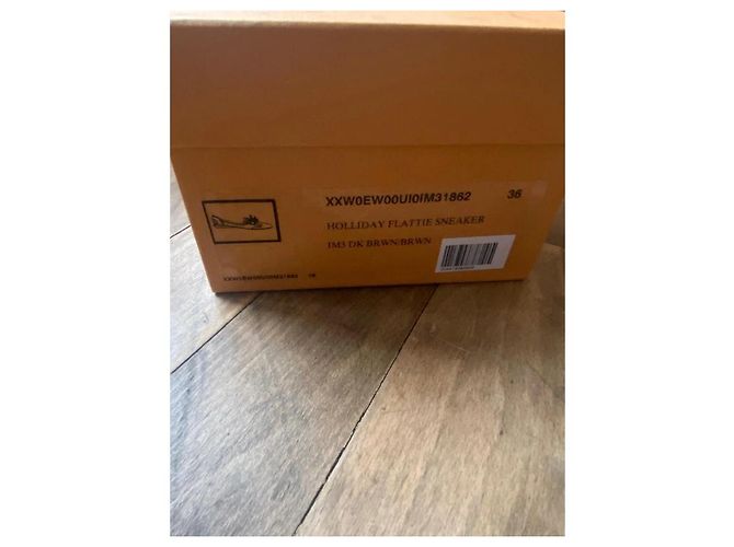 Manoletinas Tod's de piel marrón y burdeos efecto cocodrilo Castaño - vista 9