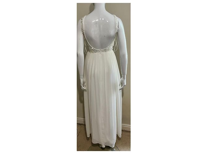 Jenny Packham Weißes Abendkleid mit Paillettenstickerei - Ansicht 2