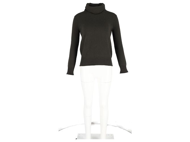 Nina Ricci Rollkragenpullover mit offenem Rücken aus grauer Wolle - Ansicht 4