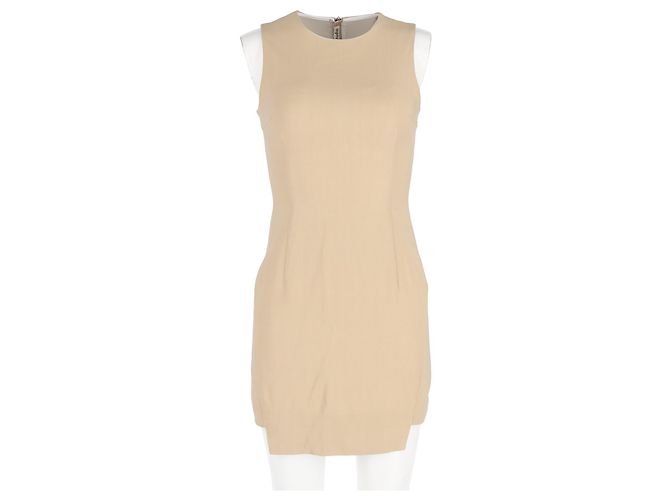 Minivestido sin mangas de lana beige de Acne Studios Castaño - vista 4
