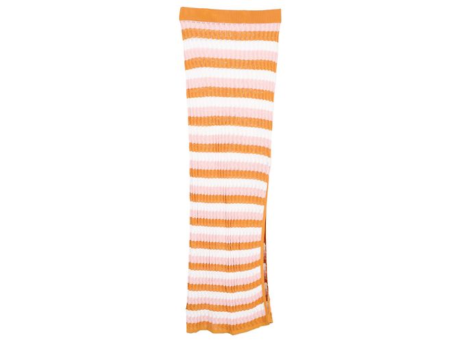 Autre Marque Gonna lunga Dodo Bar Or in maglia a righe in cotone multicolor Stampa python - vista 2