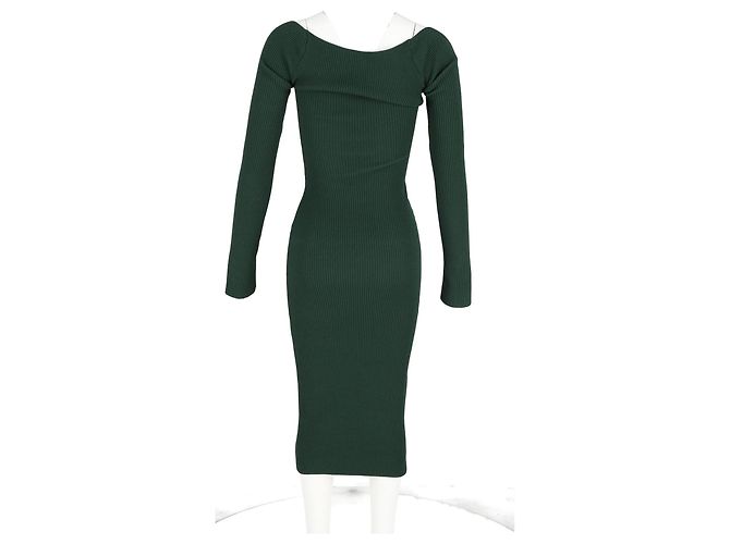 Khaite Beth Midikleid aus Rippenstrick in grüner Viskose - Ansicht 6