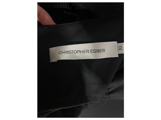 Autre Marque Christopher Esber Cutout Maxikleid aus schwarzer Wolle - Ansicht 6