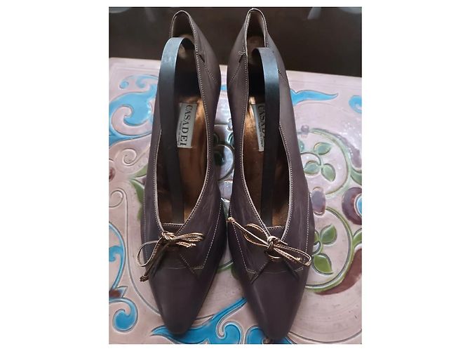 Décolleté Casadei in pelle bronzo Marrone - vista 2
