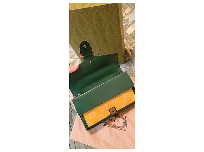 Gucci Dionysus Leather Wallet White Green Yellow - view 2