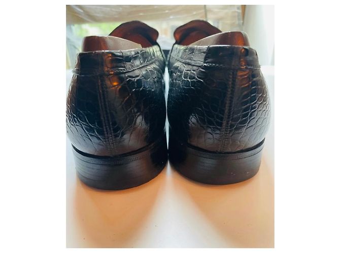 Mocassini JM Weston 180 in pelle di coccodrillo nero - vista 4