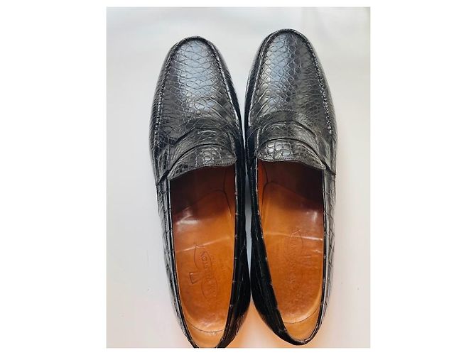 Mocassini JM Weston 180 in pelle di coccodrillo nero - vista 5