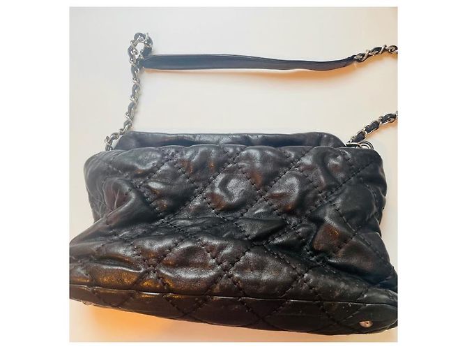 Borsa a tracolla Chanel Hobo in pelle nera Nero - vista 2