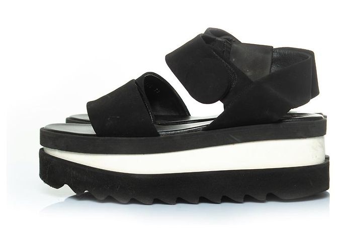 Stella Mc Cartney Stella Mccartney, sandalo tripla piattaforma Nero Bianco - vista 2