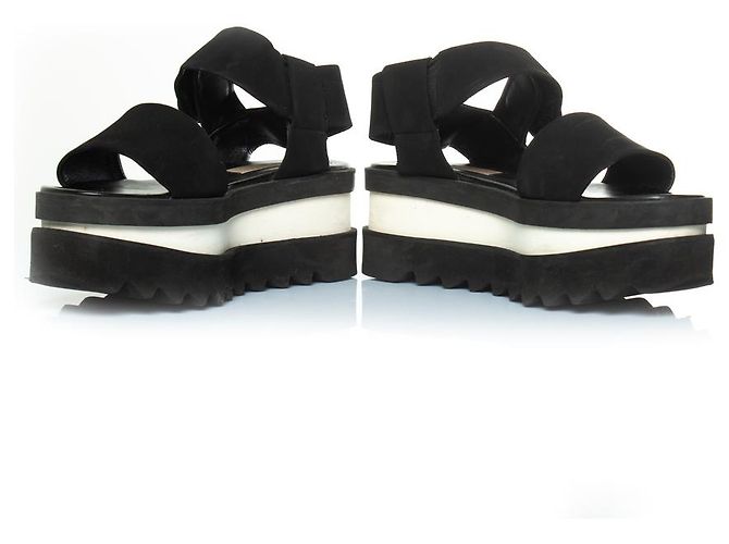 Stella Mc Cartney Stella Mccartney, sandalo tripla piattaforma Nero Bianco - vista 3