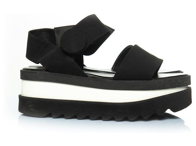 Stella Mc Cartney Stella Mccartney, sandalo tripla piattaforma Nero Bianco - vista 5