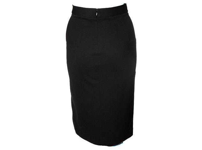 DKNY, falda lápiz elástica con cuero Negro - vista 2