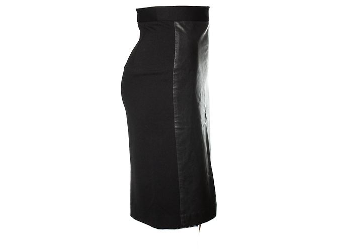 DKNY, falda lápiz elástica con cuero Negro - vista 4