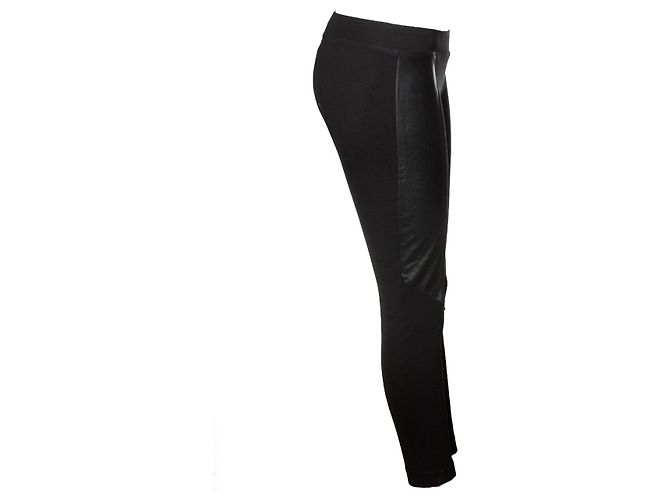 DKNY, Legging negro con detalles de piel. - vista 4