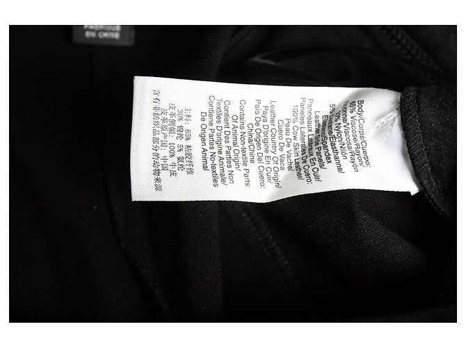 DKNY, Legging negro con detalles de piel. - vista 6