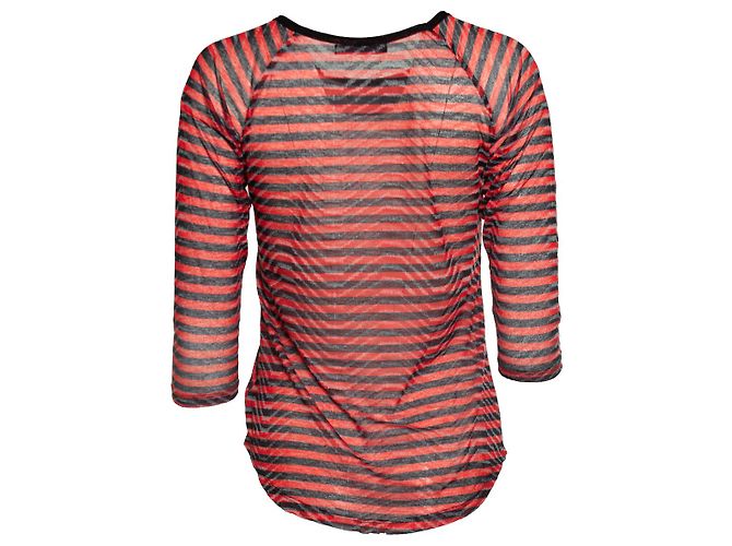 Autre Marque CUSTO, t-shirt a manica lunga con strass Nero Rosso Arancione - vista 2