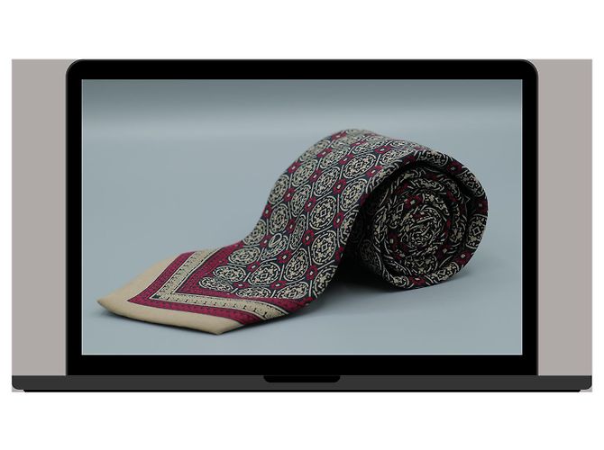 Valentino Garavani Corbata Gris con Diseños de Círculos - vista 3