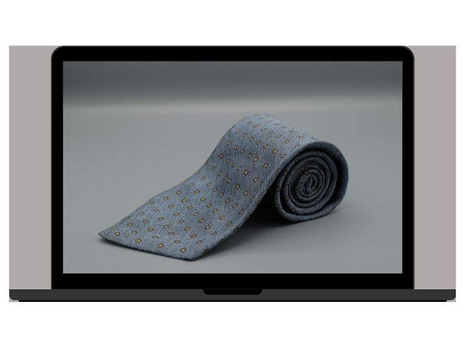 Autre Marque Corbata Gris con Puntos Amarillos Grigio - vista 3